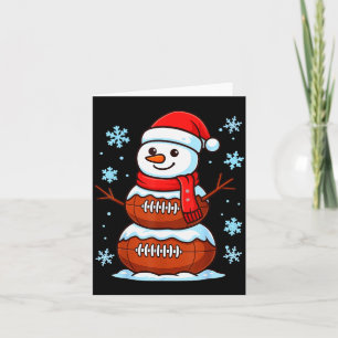 Merry Christmas Football Snowman Pajamas Funny Srt Card