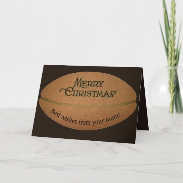 Merry Christmas football team greeting card (Front)