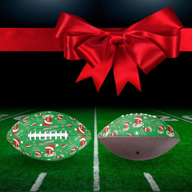 Merry Christmas Football With Snack Food Pattern  American Football (Creator Uploaded)