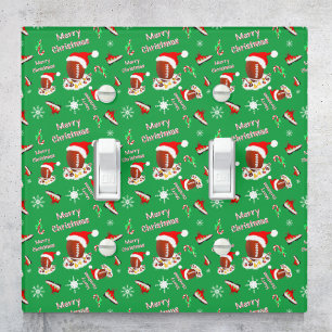 Merry Christmas Football With Snack Food Pattern  Light Switch Cover