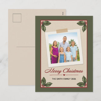 Merry Christmas For Anyone Your Photo Custom Name Holiday Postcard