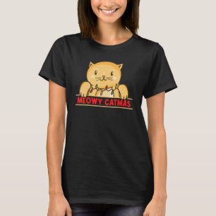 Merry Christmas for Cat Cat Pajama xmas Meowy Cat T-Shirt