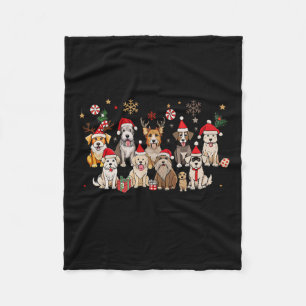 Merry Christmas For Dog Woofmas Retro Reindeer Chr Fleece Blanket