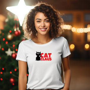 Merry Christmas for Feline Moms funny red T-Shirt
