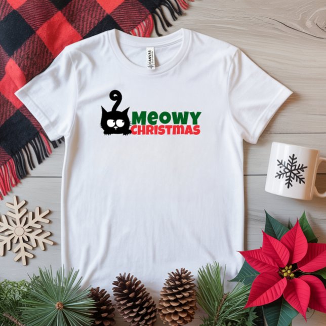 Merry Christmas for Feline Moms  funny red T-Shirt (Creator Uploaded)