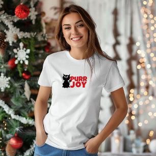 Merry Christmas for Feline Moms funny red T-Shirt