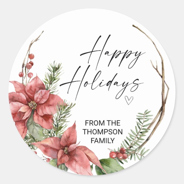 Merry Christmas for Gifts Envelopes Present  Class Classic Round Sticker (Front)