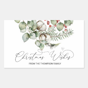 Merry Christmas for Gifts Envelopes Present  Class Rectangular Sticker