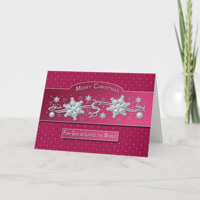 MERRY CHRISTMAS - FOR GOD SO LOVED THE WORLD HOLIDAY CARD (Front)