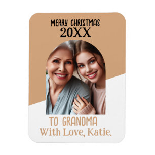 Merry Christmas for Grandma Custom Photo Keepsake Magnet