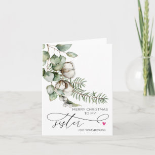 Merry Christmas For Sister From Sibling Card