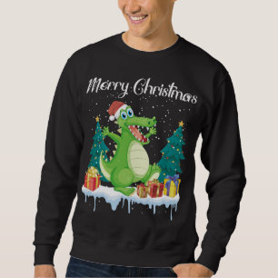 Merry Christmas For Women Xmas Santa Claus Alligat Sweatshirt
