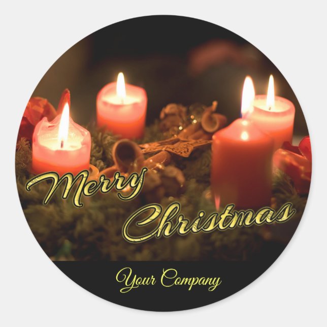 Merry Christmas for your customers! Classic Round Sticker (Front)