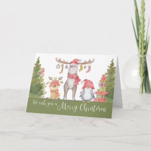 Merry Christmas Forest Animals Card