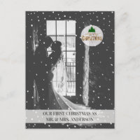 "Merry Christmas!" Foto Karte Schneeflocken