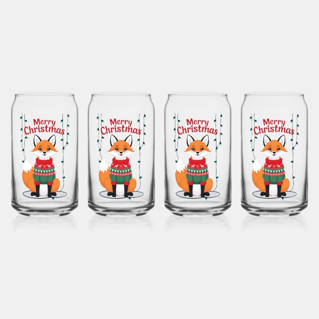 Merry Christmas, Fox! Can Glass (Front)
