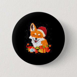 Merry Christmas Fox Foxes Ugly X-mas Sweater Santa 6 Cm Round Badge