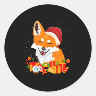 Merry Christmas Fox Foxes Ugly X-mas Sweater Santa Classic Round Sticker