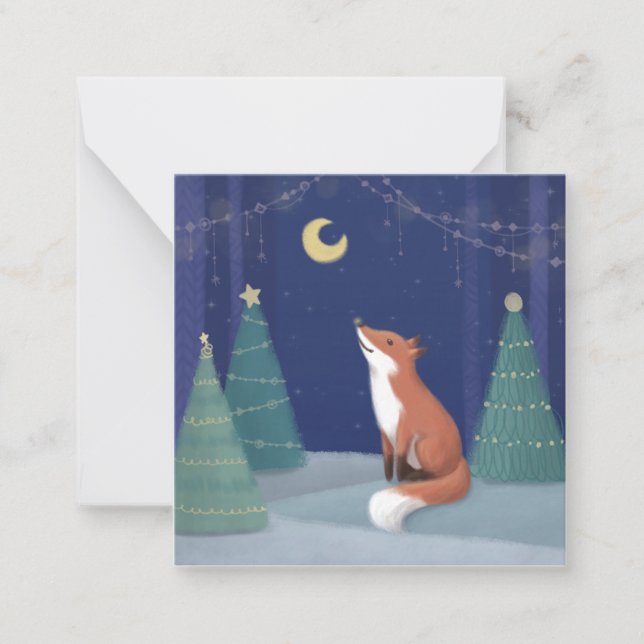 Merry Christmas: Fox Illustration Art Card (Front)