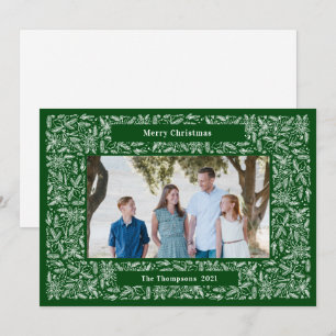 Merry Christmas Frame Holiday Green Card