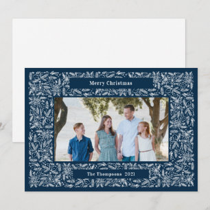 Merry Christmas Frame Holiday Navy blue