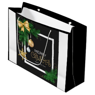 Merry Christmas Frame Large Gift Bag