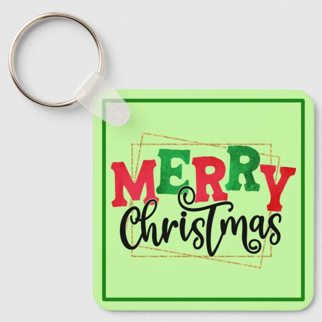 Merry Christmas Framed-80716 Key Ring (Front)