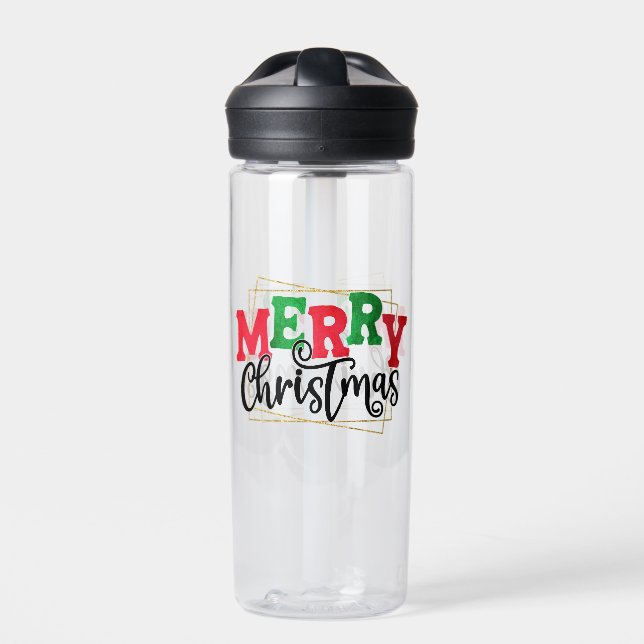 Merry Christmas Framed Design-80716 Water Bottle (Front)