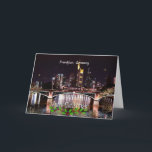 Merry Christmas, Frankfurt, Germany Card<br><div class="desc">Merry Christmas holiday design. Frankfurt,  Germany at night,  cityscape photograph.</div>