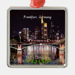 Merry Christmas, Frankfurt, Germany Metal Tree Decoration
