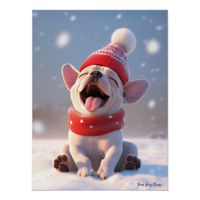 Merry Christmas, French Bulldog 02 - Happy Chris Poster (Front)