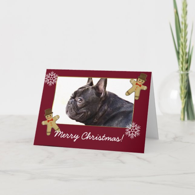 Merry Christmas French Bulldog card (Front)