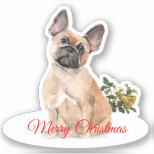 Merry Christmas French Bulldog Custom-Cut Vinyl