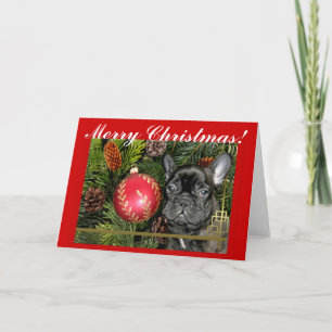 Merry Christmas French Bulldog Greeting card