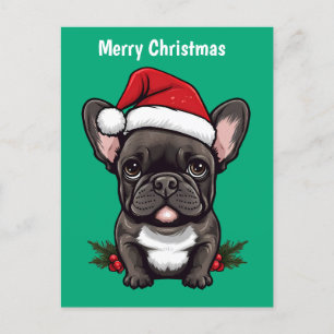 Merry Christmas French Bulldog Holiday Postcard
