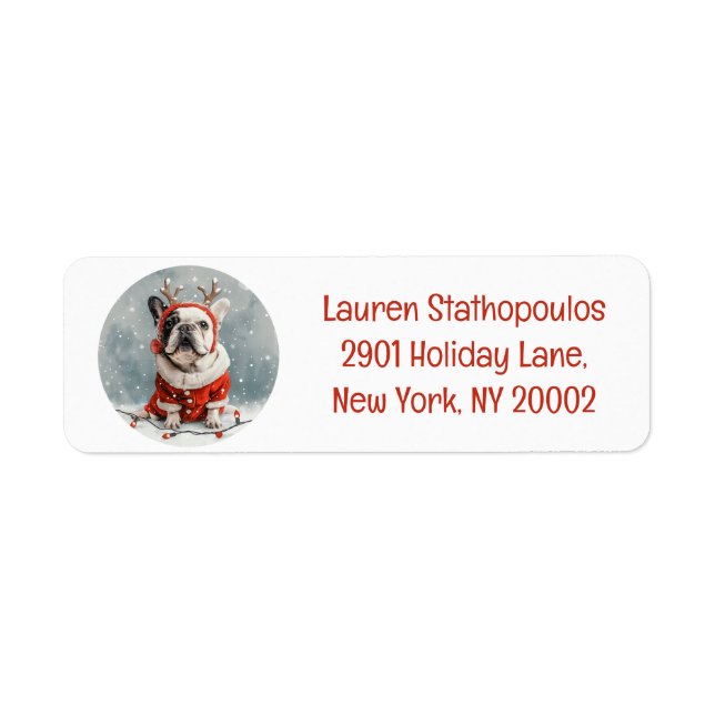 Merry Christmas French Bulldog Reindeer Dog (Front)