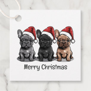 Merry Christmas French Bulldog Santa Dog Favour Tags