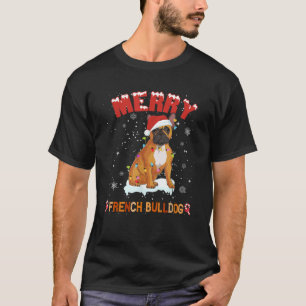 Merry Christmas French Bulldog Santa Hat Christmas T-Shirt