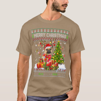 Merry Christmas French Bulldog Santa Xmas Lights U T-Shirt