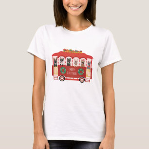Merry Christmas French Bulldogs Holiday Trolly T-Shirt
