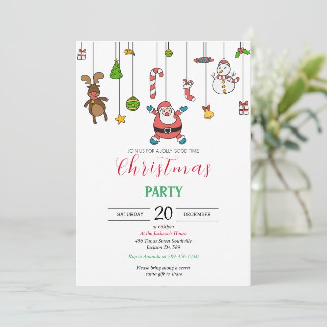Merry christmas friendsmas donner party adult invitation (Standing Front)