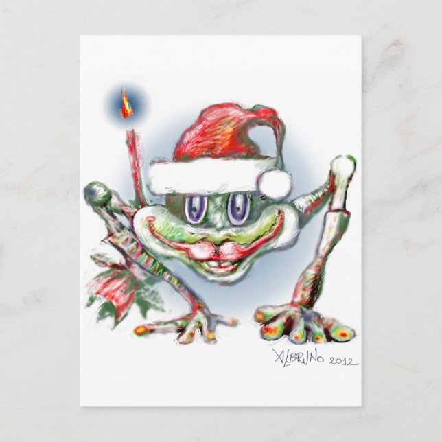 * Merry christmas Frog by Albruno * Holiday Postcard (Front)