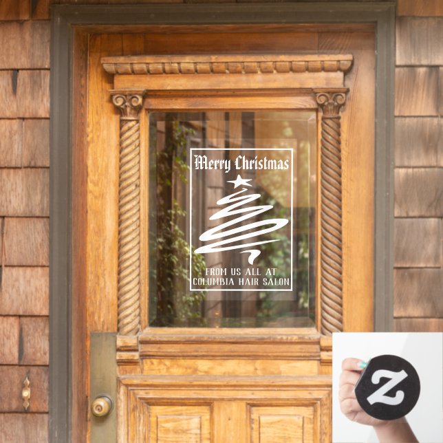 Merry Christmas From a Business Decoration Window Cling (Home Door)