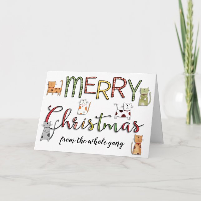 Merry Christmas from All Group Holiday Cats Card (Front)