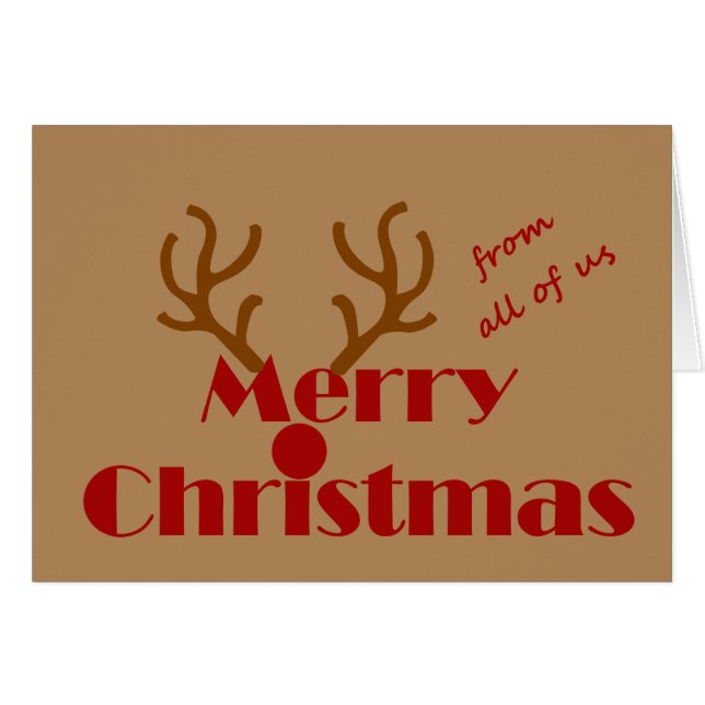 Merry Christmas From All of Us Fun Reindeer (Front Horizontal)