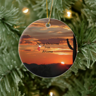 Merry Christmas from Arizona Ceramic Tree Decoration