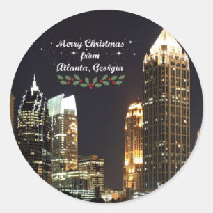 Merry Christmas from Atlanta, Georgia Classic Roun Classic Round Sticker