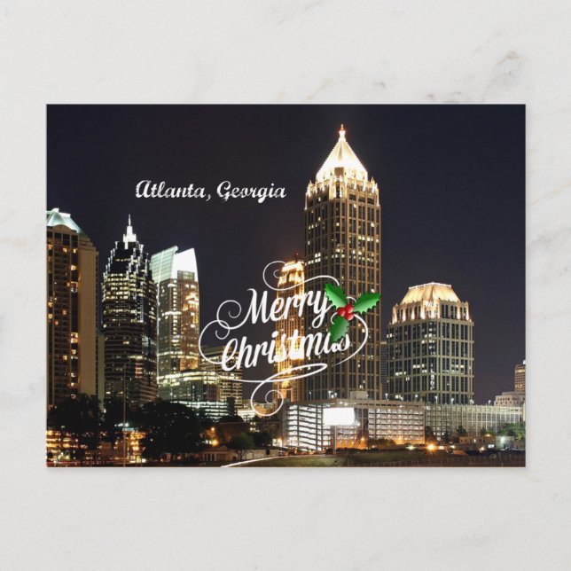 Merry Christmas from Atlanta, Georgia Holiday Postcard (Front)