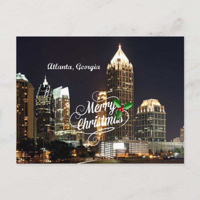 Merry Christmas from Atlanta, Georgia Holiday Postcard (Front)