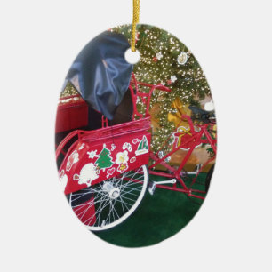 Merry Christmas from Bali Indonesia Ceramic Tree Decoration